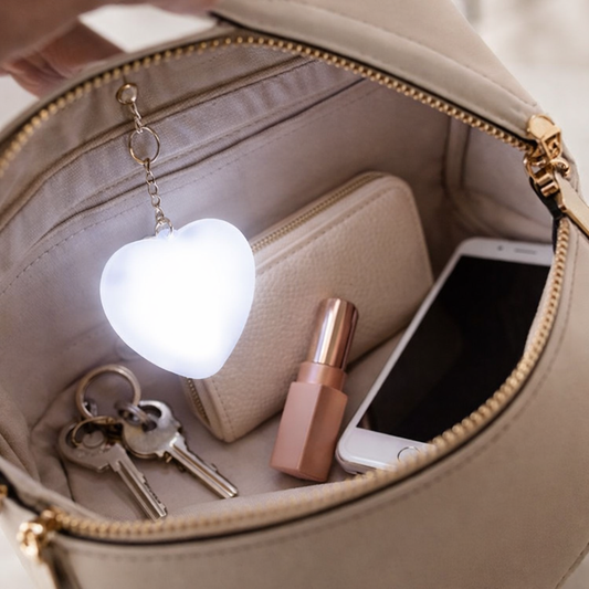 Heart-Shaped Automatic LED Purse Light Keychain