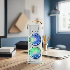 Double Ended Spray Fan – USB Rechargeable Cold Air Fan ❄️💨