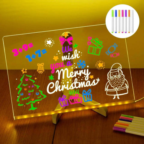 LED Message Board – 3D Rewritable Writing Pad with Light ✨🖊️